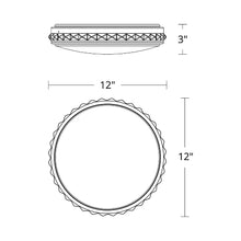 Load image into Gallery viewer, Kristally LED Flush Mount Ceiling Light - line drawing.
