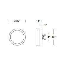 Load image into Gallery viewer, Melange LED Flush Mount Ceiling Light - line drawing.
