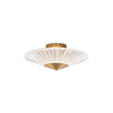 Load image into Gallery viewer, Origami LED Flush Mount Ceiling Light in Aged Brass (Small).

