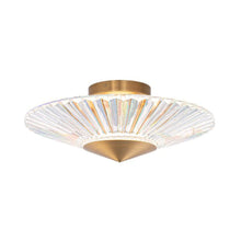 Load image into Gallery viewer, Origami LED Flush Mount Ceiling Light in Aged Brass (Large).
