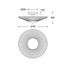 Load image into Gallery viewer, Origami LED Flush Mount Ceiling Light - line drawing.
