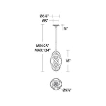Load image into Gallery viewer, Solan LED Mini Pendant Light - line drawing.
