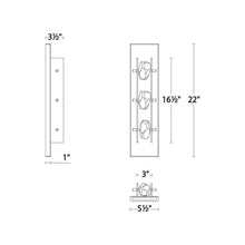 Load image into Gallery viewer, Strata Outdoor LED Wall Light - line drawing.
