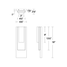 Load image into Gallery viewer, Vail Outdoor LED Wall Light - line drawing.
