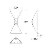 Load image into Gallery viewer, Vida Outdoor LED Wall Light - line drawing.
