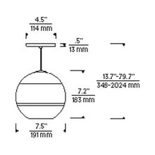 Load image into Gallery viewer, Sedona Pendant Light - line drawing.
