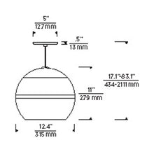 Load image into Gallery viewer, Sedona Pendant Light - line drawing.
