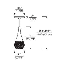 Load image into Gallery viewer, Seguro Low Voltage Pendant Light - line drawing.
