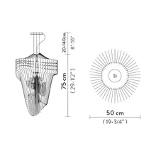 Load image into Gallery viewer, Aria LED Chandelier - line drawing.
