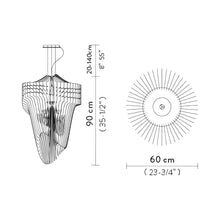 Load image into Gallery viewer, Aria LED Chandelier - line drawing.
