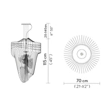 Load image into Gallery viewer, Aria LED Chandelier - line drawing.
