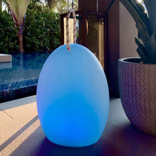 Load image into Gallery viewer, Amanda Corde Bluetooth Outdoor LED Table Lamp in Outside Area.
