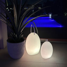 Load image into Gallery viewer, Amanda Corde Bluetooth Outdoor LED Table Lamp in Outside Area.

