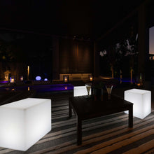 Load image into Gallery viewer, Cube Bluetooth Outdoor LED Lamp in Outside Area.
