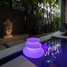 Load image into Gallery viewer, Zen Floating Bluetooth Outdoor LED Lamp in Outside Area.
