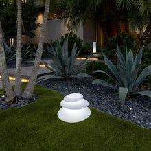 Load image into Gallery viewer, Zen Floating Bluetooth Outdoor LED Lamp in Outside Area.
