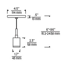 Load image into Gallery viewer, SoCo 16 Foot Pendant Light - line drawing.
