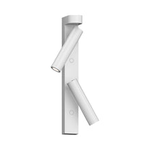 Load image into Gallery viewer, Haim Aimable LED Wall Light in Textured White (Double/With Uplight).
