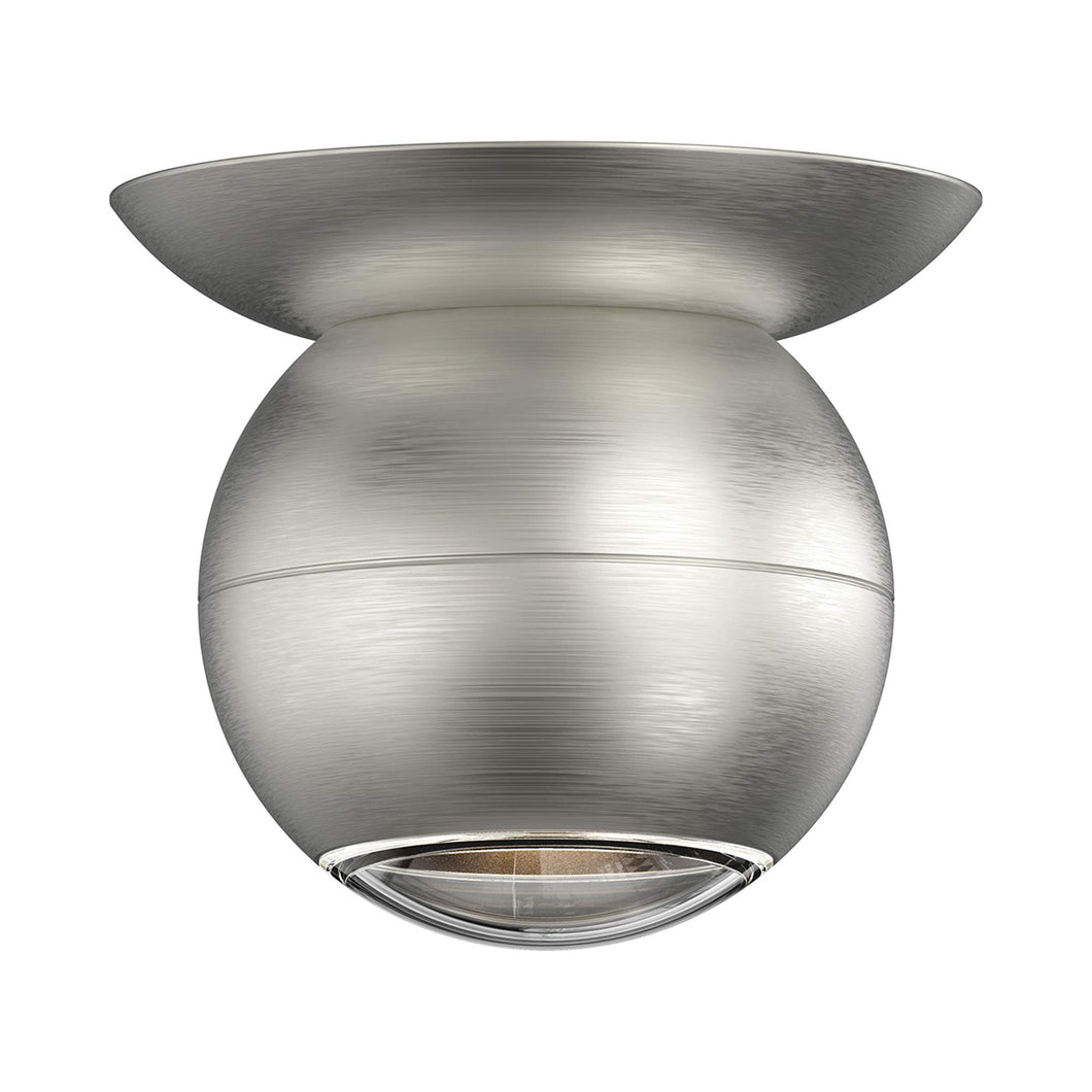 Hemisphere LED Flush Mount Ceiling Light in Natural Anodized.