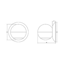 Load image into Gallery viewer, Hemisphere LED Wall Light - line drawing.
