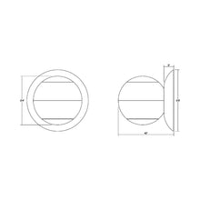 Load image into Gallery viewer, Hemisphere LED Wall Light - line drawing.

