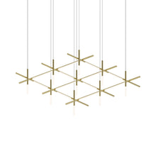Load image into Gallery viewer, Labyrinth Square LED Pendant Light in Brass.
