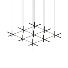 Load image into Gallery viewer, Labyrinth Square LED Pendant Light in Satin Black.
