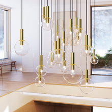 Load image into Gallery viewer, Bubbles Multi Light Pendant Light in living room.
