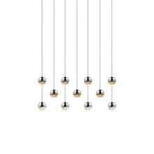 Load image into Gallery viewer, Grapes® 11-Light Rectangle LED Multipoint Pendant Light in Polished Chrome (Small).
