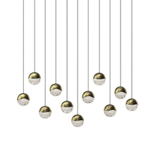 Load image into Gallery viewer, Grapes® 11-Light Rectangle LED Multipoint Pendant Light in Brass (Large).
