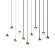 Load image into Gallery viewer, Grapes® 11-Light Rectangle LED Multipoint Pendant Light in Brass (Small).
