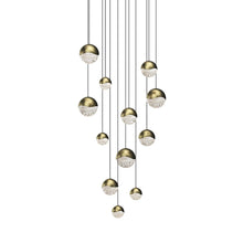 Load image into Gallery viewer, Grapes® 12-Light Round LED Multipoint Pendant Light in Brass/Assorted Bulb.
