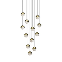 Load image into Gallery viewer, Grapes® 12-Light Round LED Multipoint Pendant Light in Brass/Medium Bulb.
