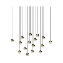 Load image into Gallery viewer, Grapes® 16-Light Square LED Multipoint Pendant Light in Brass /Small.

