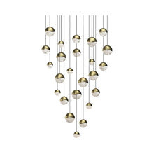 Load image into Gallery viewer, Grapes® 24-Light Round LED Multipoint Pendant Light in Brass/Assorted Bulb.
