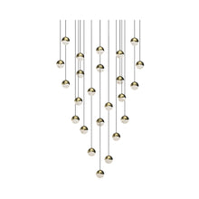 Load image into Gallery viewer, Grapes® 24-Light Round LED Multipoint Pendant Light in Brass/Small Bulb.
