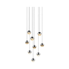 Load image into Gallery viewer, Grapes® LED Multipoint Pendant Light in Polished Chrome/Round/Small (9-Light).

