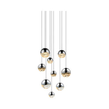 Load image into Gallery viewer, Grapes® LED Multipoint Pendant Light in Polished Chrome/Round/Assorted (9-Light).
