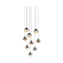 Load image into Gallery viewer, Grapes® LED Multipoint Pendant Light in Polished Chrome/Round/Medium (9-Light).
