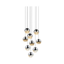 Load image into Gallery viewer, Grapes® LED Multipoint Pendant Light in Polished Chrome/Round/Large (9-Light).
