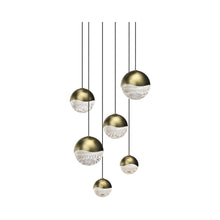 Load image into Gallery viewer, Grapes® LED Multipoint Pendant Light in Brass/Round/Assorted (6-Light).
