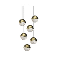 Load image into Gallery viewer, Grapes® LED Multipoint Pendant Light in Brass/Round/Large (6-Light).

