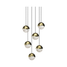 Load image into Gallery viewer, Grapes® LED Multipoint Pendant Light in Brass/Round/Medium (6-Light).
