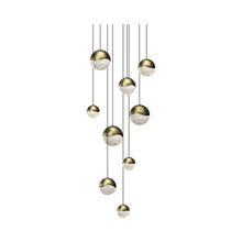 Load image into Gallery viewer, Grapes® LED Multipoint Pendant Light in Brass/Round/Assorted (9-Light).
