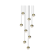 Load image into Gallery viewer, Grapes® LED Multipoint Pendant Light in Brass/Round/Small (9-Light).
