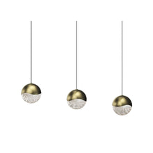 Load image into Gallery viewer, Grapes® LED Multipoint Pendant Light in Brass/Rectangle/Large (3-Light).
