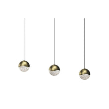 Load image into Gallery viewer, Grapes® LED Multipoint Pendant Light in Brass/Rectangle/Medium (3-Light).
