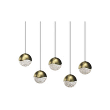 Load image into Gallery viewer, Grapes® LED Multipoint Pendant Light in Brass/Rectangle/Large (5-Light).
