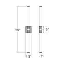 Load image into Gallery viewer, Scepter LED Bath Wall Light - line drawing.
