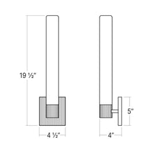 Load image into Gallery viewer, Scepter LED Wall Light - line drawing.
